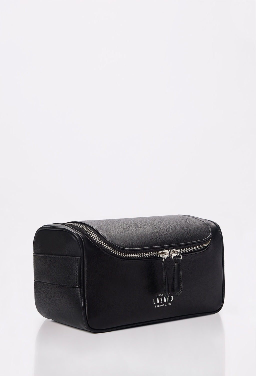 Large Leather Toiletry Bag - Black