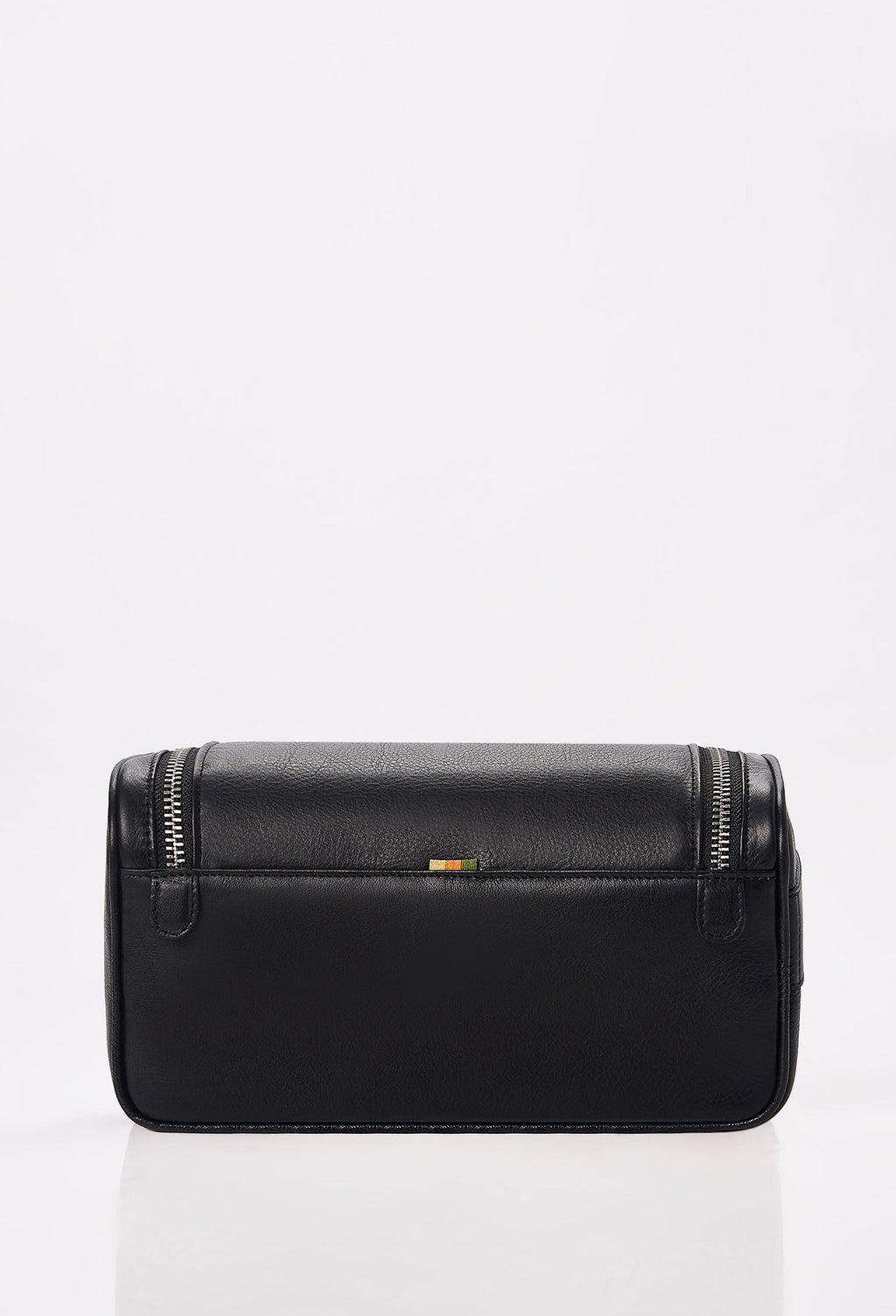 Large Leather Toiletry Bag - Black