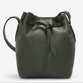 Coya Small Leather Bucket Bag - Olive