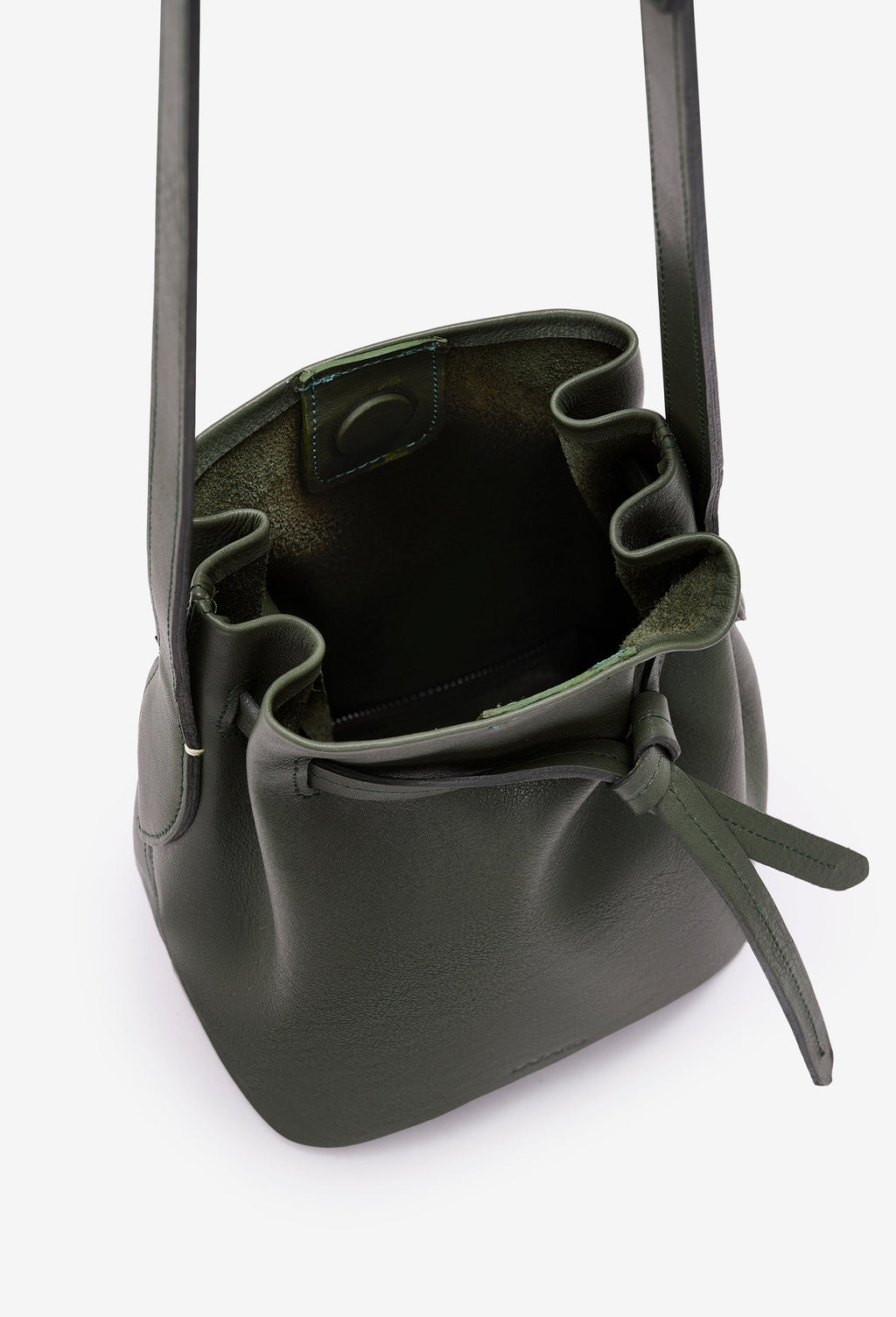 Coya Small Leather Bucket Bag - Olive