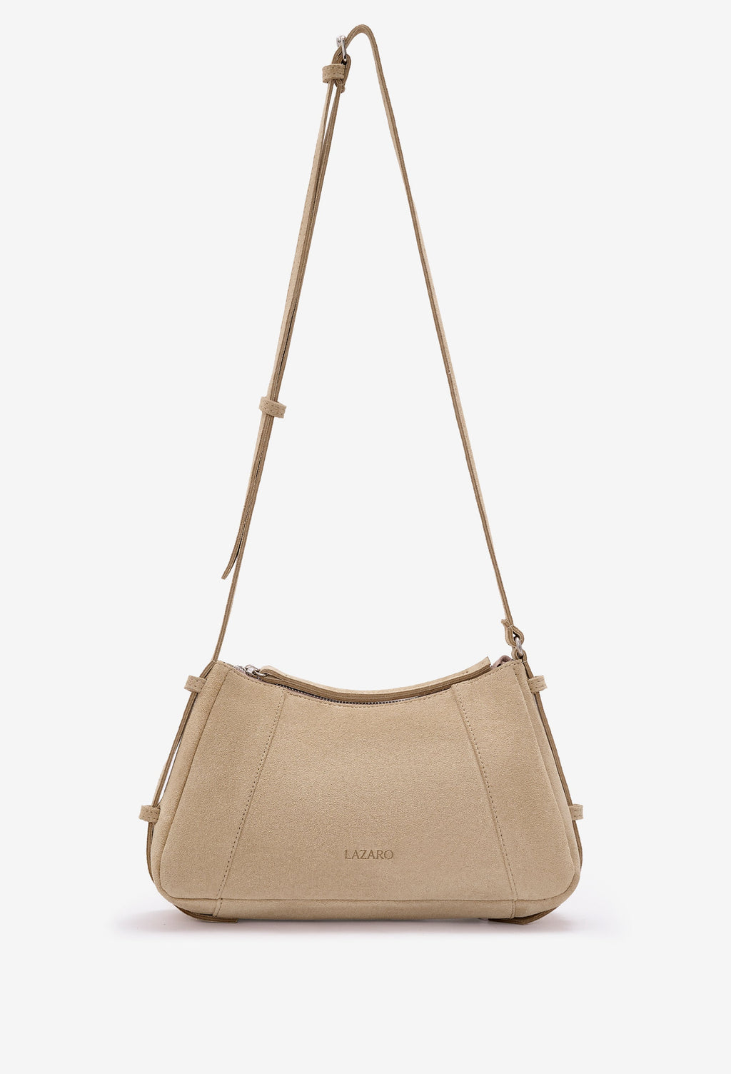 Nina Baguette Bag - Latte Suede