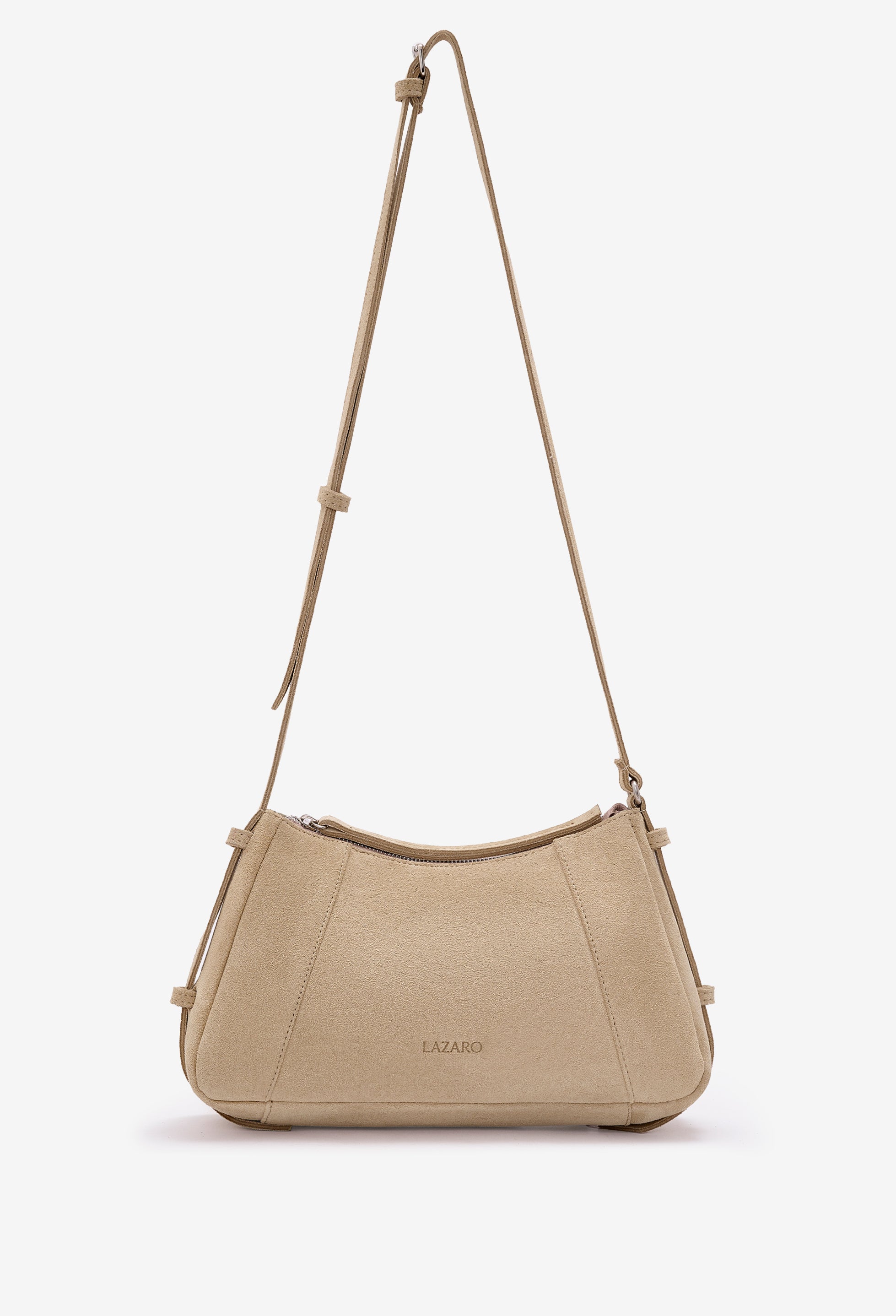 Nina Baguette Bag - Latte Suede