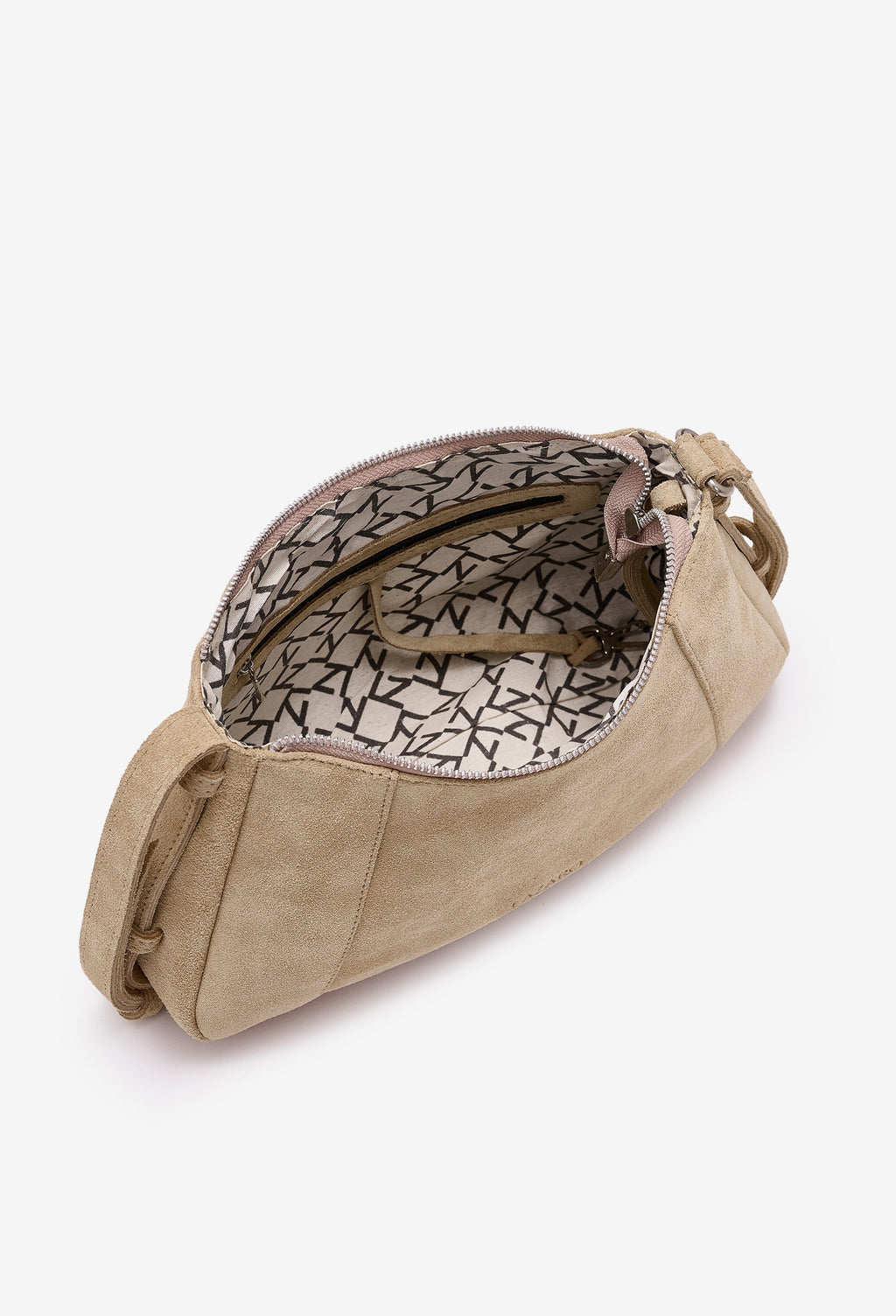 Nina Baguette Bag - Latte Suede