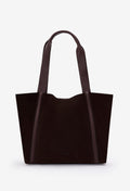 Sami Leather Tote Bag - Brown Suede