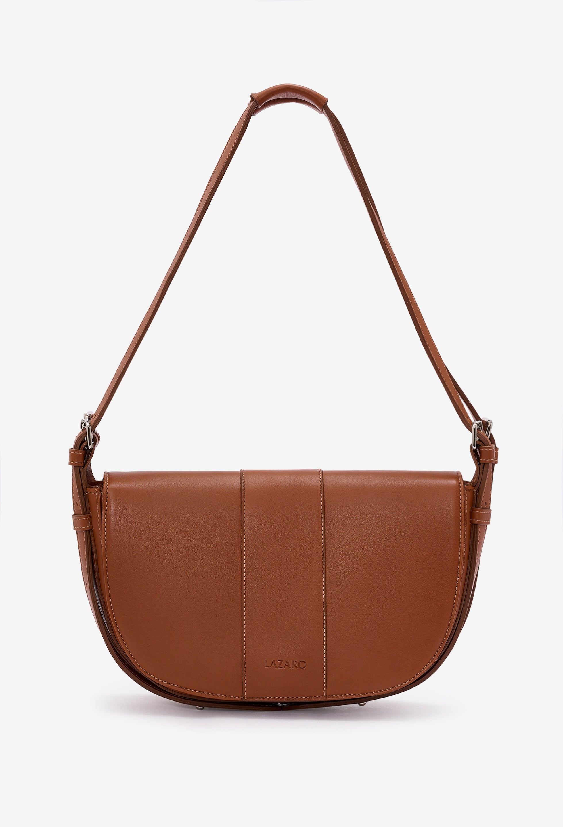 Sisa Leather Shoulder Bag - Cognac